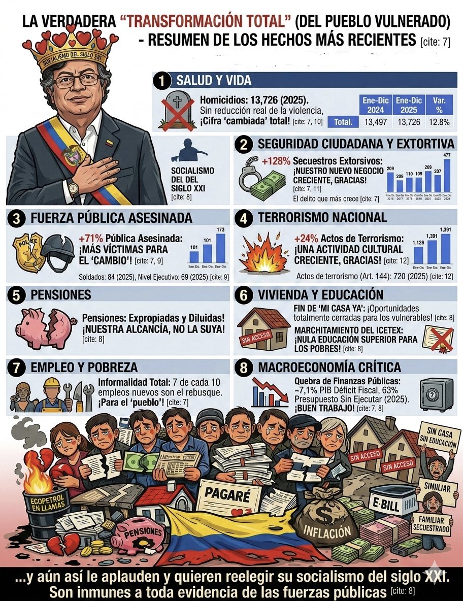Son alérgicos a la evidencia 🫠 Claro que después de ver mujeres lamentándose que Trump e Israel hayan acabado con el feminicida y misógino ayatolá Jamenei de Irán en Teheran, nada sorprende. ¿“Petro hizo más en 4 años que en décadas por transformar el país para el pueblo”? ¡JA!