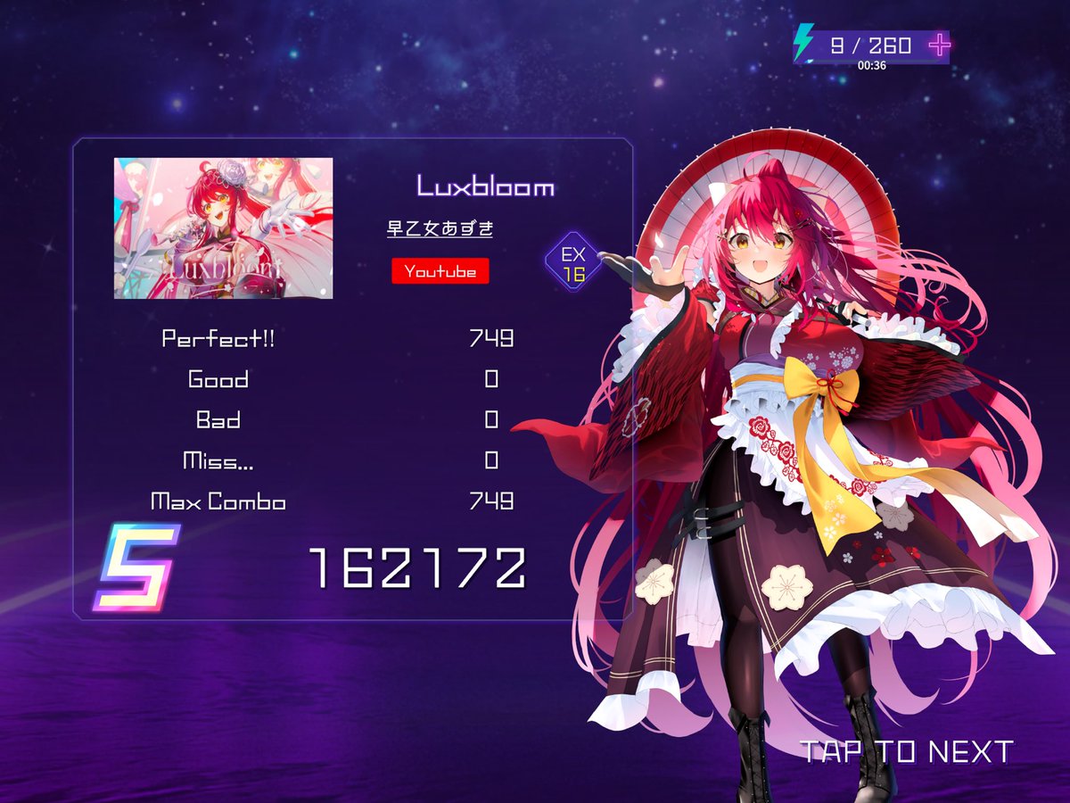 1016tame_seeVt's tweet photo. 早乙女あずき氏の3曲
Igknight、Luxbloom、花よ盛りに萌えて EX AP💪
16の2曲、普通に体感19くらいあってちょい苦戦した
#Vbeat https://t.co/fRrfo7WGqn
