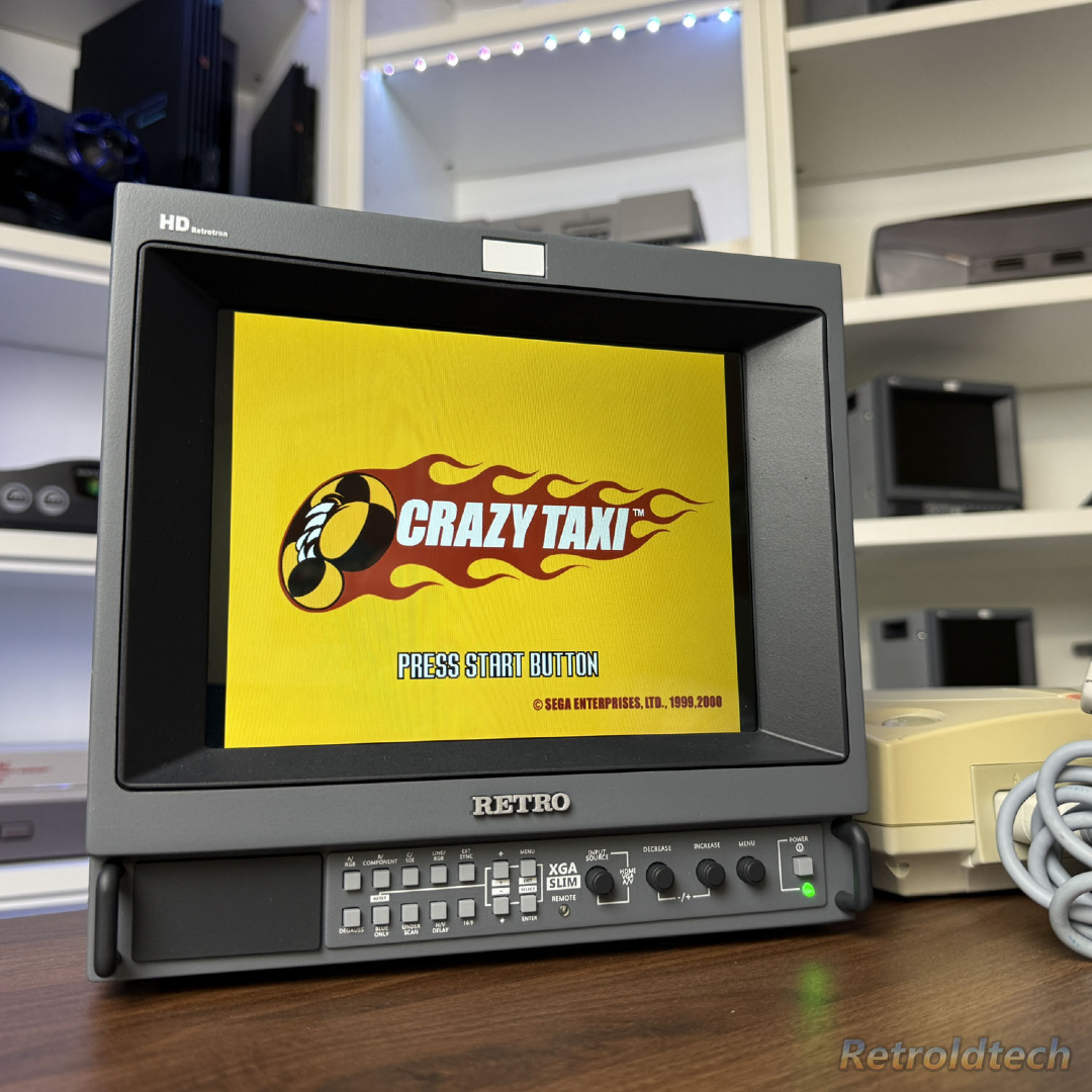 Retroldtech's tweet image. 🚕 Crazy Taxi (1999) on Dreamcast on the Slim PVM

The Slim PVM is an 8 inch 4:3 IPS monitor at 1024x768 with HDMI VGA and composite, full OSD and bass reflex stereo speakers

#Retrogaming #Dreamcast #SlimPVM #CrazyTaxi