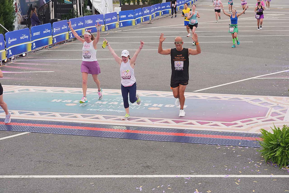 StephMaltzDC's tweet photo. Crossing the @runDisney @WaltDisneyWorld #PrinceasHalf finish line #everymileismagic #rundisney #amazingexperience #thankschrisandgreg #pacegroup215 https://t.co/0lNilaT4N4