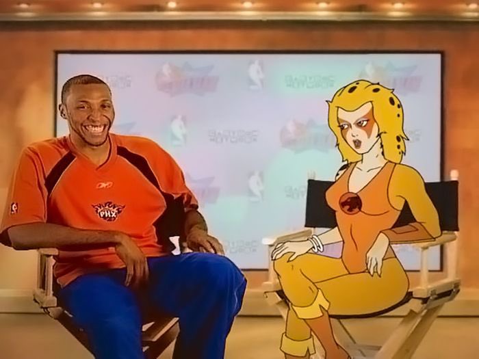 HoopGrids's tweet photo. Shawn Marion was geeking😭 https://t.co/uWSk4KWcdx