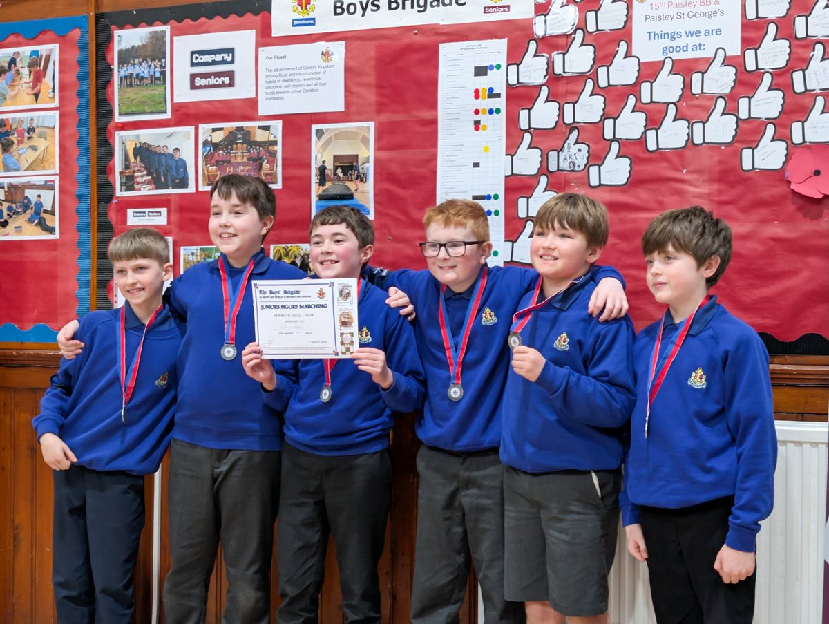 Congratulations to our Juniors who marched into action today at the Figure Marching competition hosted by <a href="/TheBBGlasgow/">BB Glasgow</a> &amp; BB Paisley.

After hard work perfecting their turns and timing, the boys lifted 1st place in the Glasgow event &amp; marched home with 2nd overall! 

#BBadventure