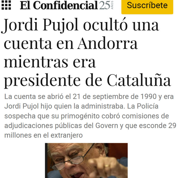 La defensa de Pujol intentó por todos los medios impedir su juicio con la excusa de "evitarle el estrés".

Afortunadamente no lo consiguieron.

Gracias al juicio de estos días ya ha salido otra cuenta y 29 millones de "origen desconocido"

Te lo dejo aquí por si no lo ves en TV3.