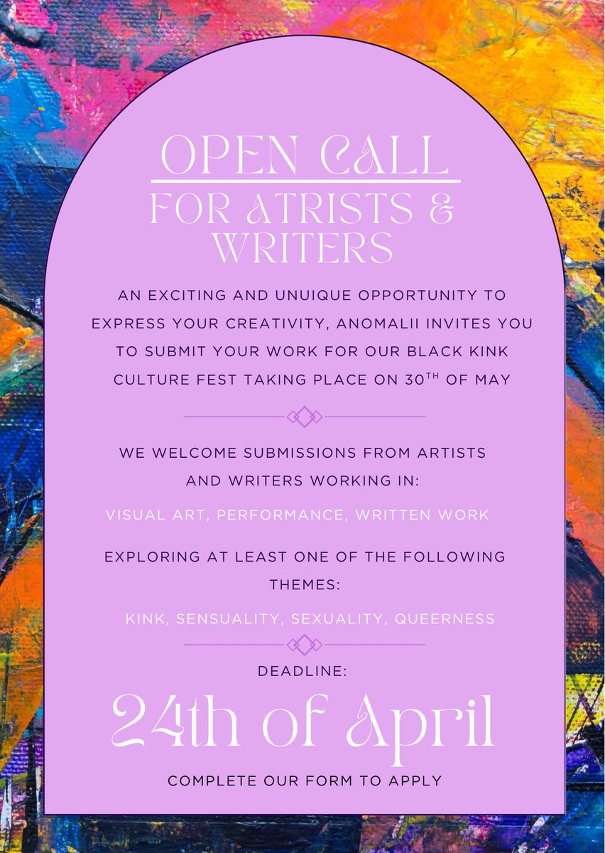 Calling POC artists and writers! 📢

Complete our form here: form.jotform.com/260595822554363