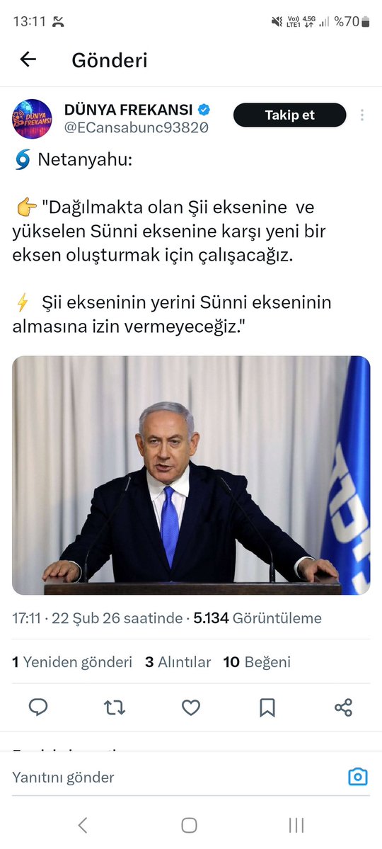 Zannımca İsrail İran birlikte hareket ediyor
Gemileri yakan neler yakmaz
Tabi inandırıcılığı olsun diye birbirlerini de vuracaklar sivilde ölecek ama amaçları her şeyin üstünde

İsrail belli de, Şii İran'a da güvenmeyin
Benden söylemesi

Kudüs'e Türkiye İran Uçak
Trump #TelAviv