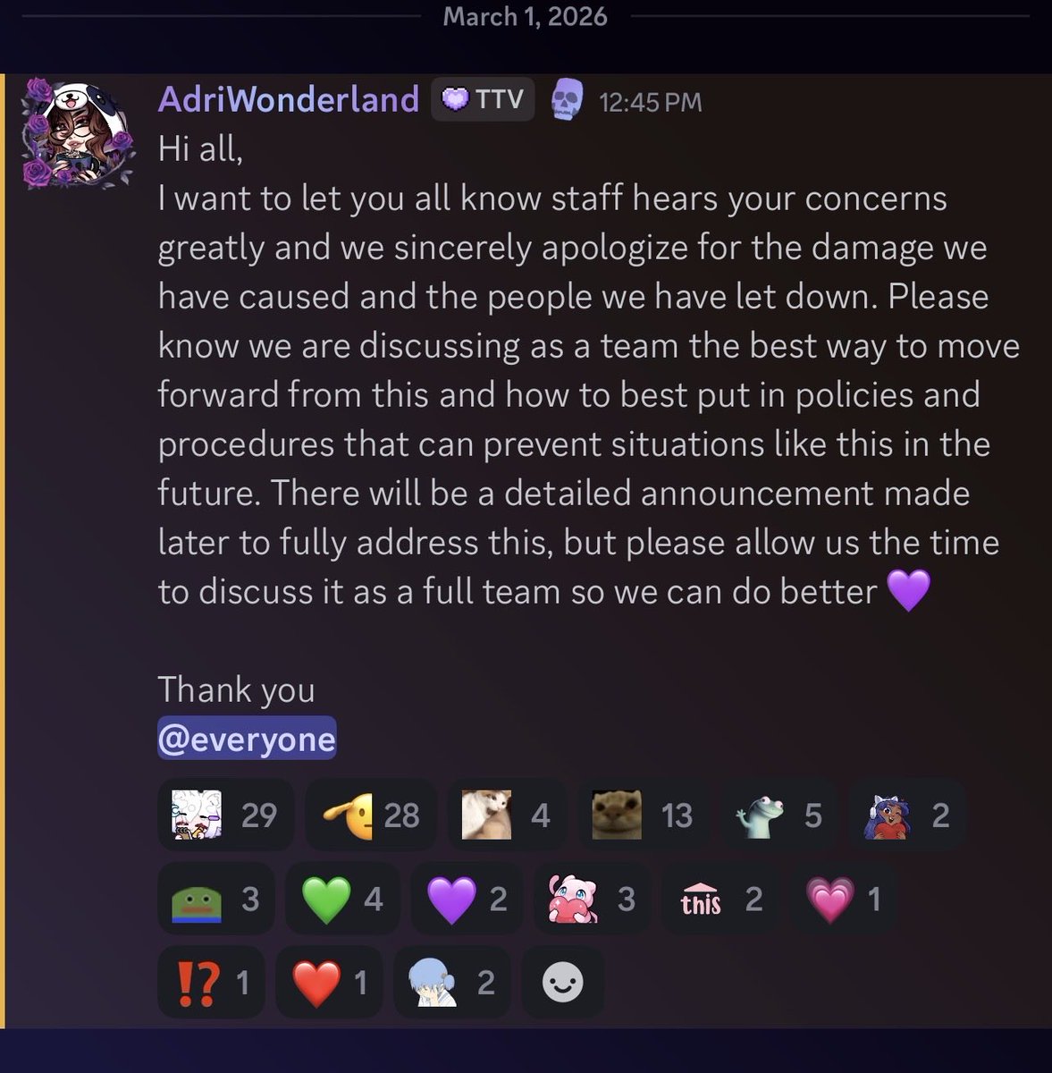 Apparently Respawn is only ready to “hear our concerns” when 200 people leave.

It’s just frankly shows us that you don’t care about us, you care about the consequences you’re receiving. 

P.S Chacha is still there……