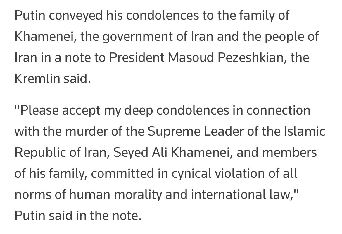 Putin (Russia) &amp; Erdogan (“NATO ally” Türkiye), just a couple of autocrats mourning the death of Khamenei.