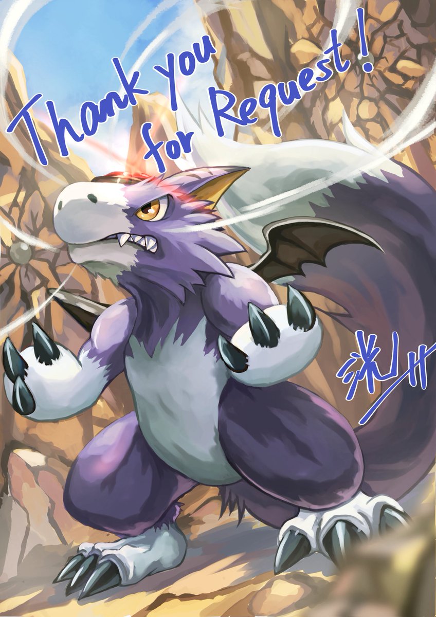 遅くなってしまってすみません🙇
skebにてドルモン描かせて頂きました！
ご依頼ありがとうございました〜
#デジモン
#Digimon