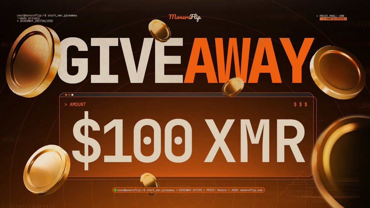 $100 XMR Giveaway – MoneroFlip

Requirements:
✅ Follow @MoneroFlip
🔁 Retweet this post
❤️ Like &amp; comment: What’s your lucky number? 

⏳ Winner announced soon - don’t miss out!