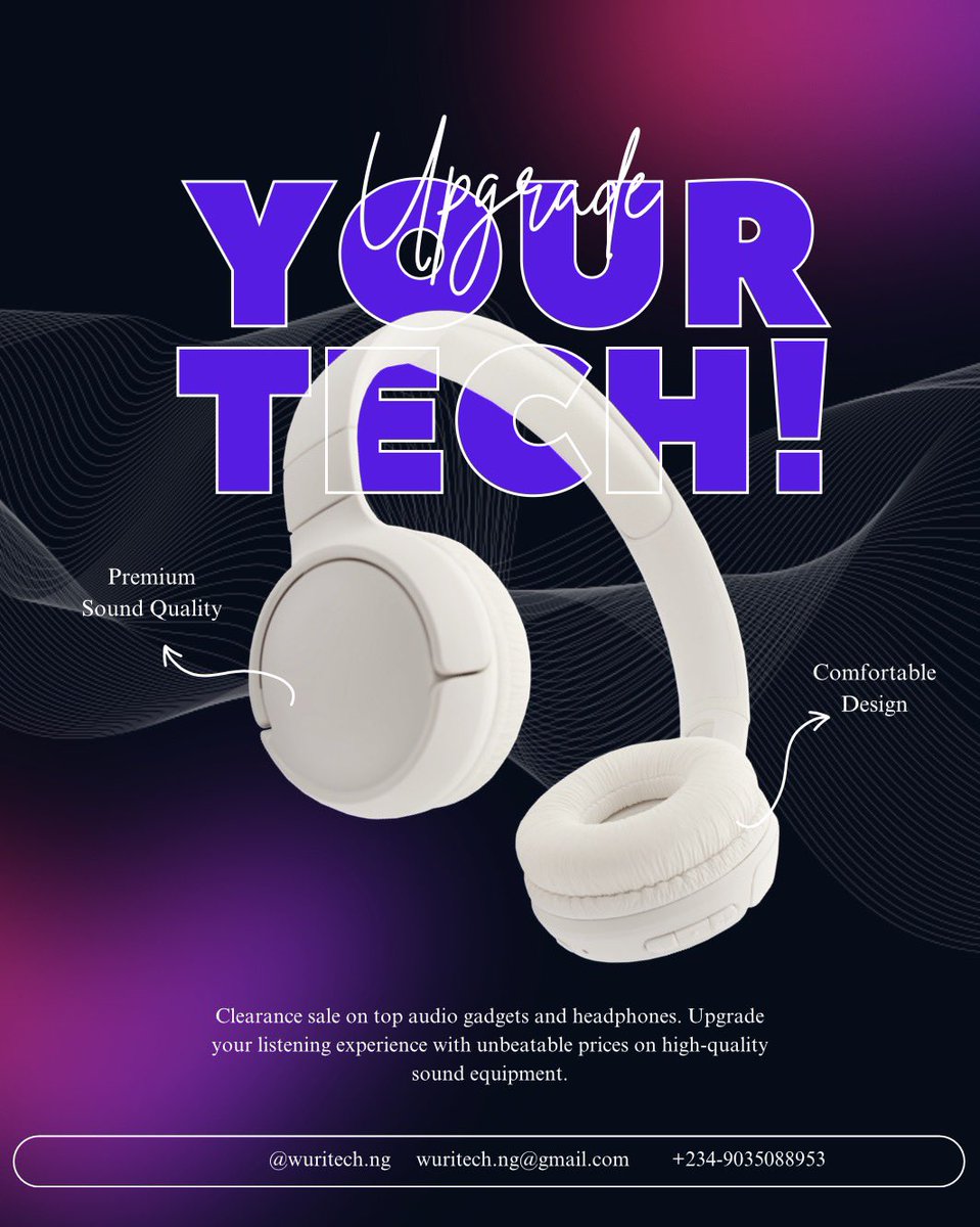 wuritech_ng's tweet image. 🎧 Upgrade Your Sound!

Premium headphones. Clear sound. Best prices.
DM or WhatsApp +234 903 508 8953 📲

#Wuritech #HeadphonesSale #PremiumSound #TechDeals #ShopNigeria