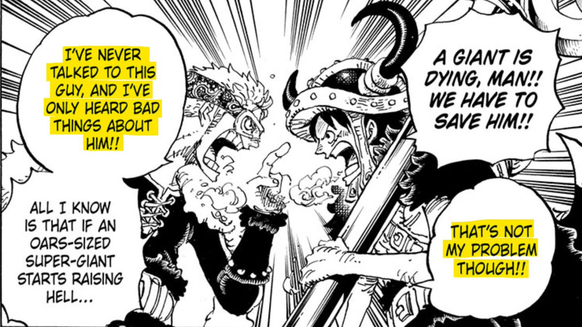 RomPieceG5's tweet photo. I’m so over the 'Zoro isn't vice captain' agenda! Oda literally has Zoro making decisions that keep the crew alive. Whether it’s telling Luffy to man up at Water 7 or being the one to decide on freeing Loki, he is clearly second in command. #ONEPIECE1175 https://t.co/L9oK8AlGTM