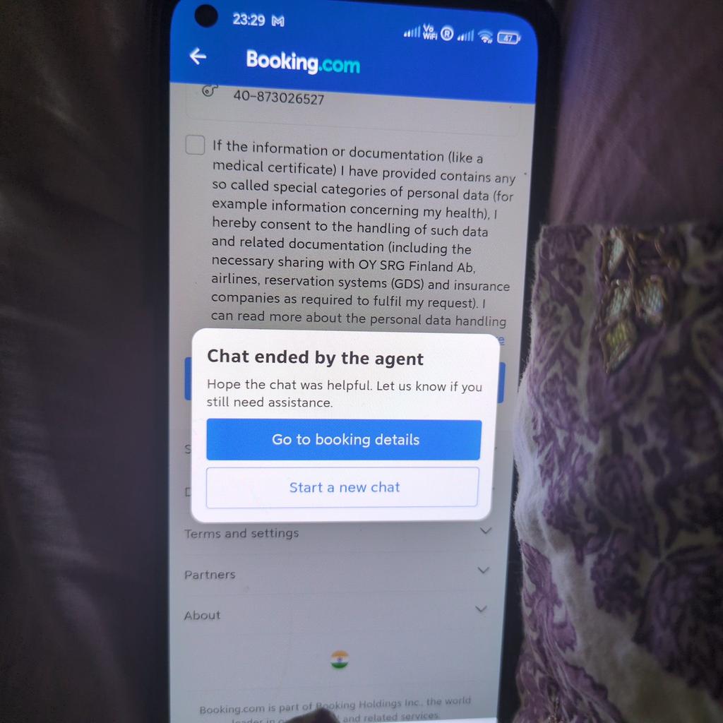 _avikd's tweet photo. @bookingcom My matter is not at all resolved. Please help in the Dm. My sister is trying to talk to over live chat for rescheduling but everytime it is showing chat is ended. You are not reachable through call as well. https://t.co/fYULYEsbVB