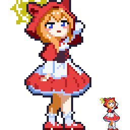 dotfski's tweet photo. 赤ずきんマリーちゃん！
#pixelart #ブルアカ https://t.co/5ZCo8cmu5L