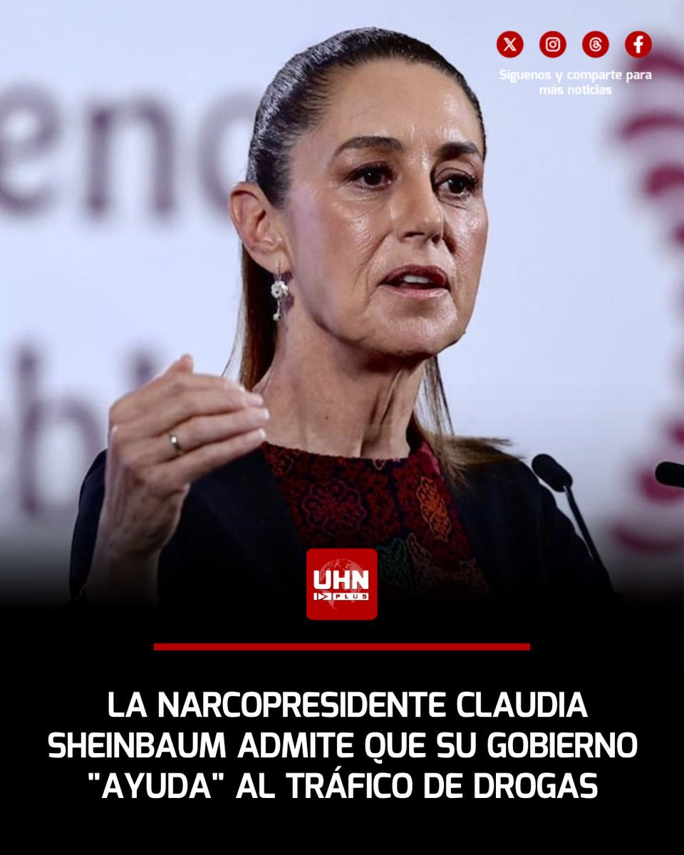 🇲🇽🇺🇸 Ojos en México 🚨 

La narcopresidente socialista Claudia Sheinbaum lanzó una frase que para muchos suena a una admisión de complicidad con el crimen organizado. Durante su visita a Sinaloa, la mandataria afirmó: "Si ellos no quieren que estemos ayudando a que pasen drogas