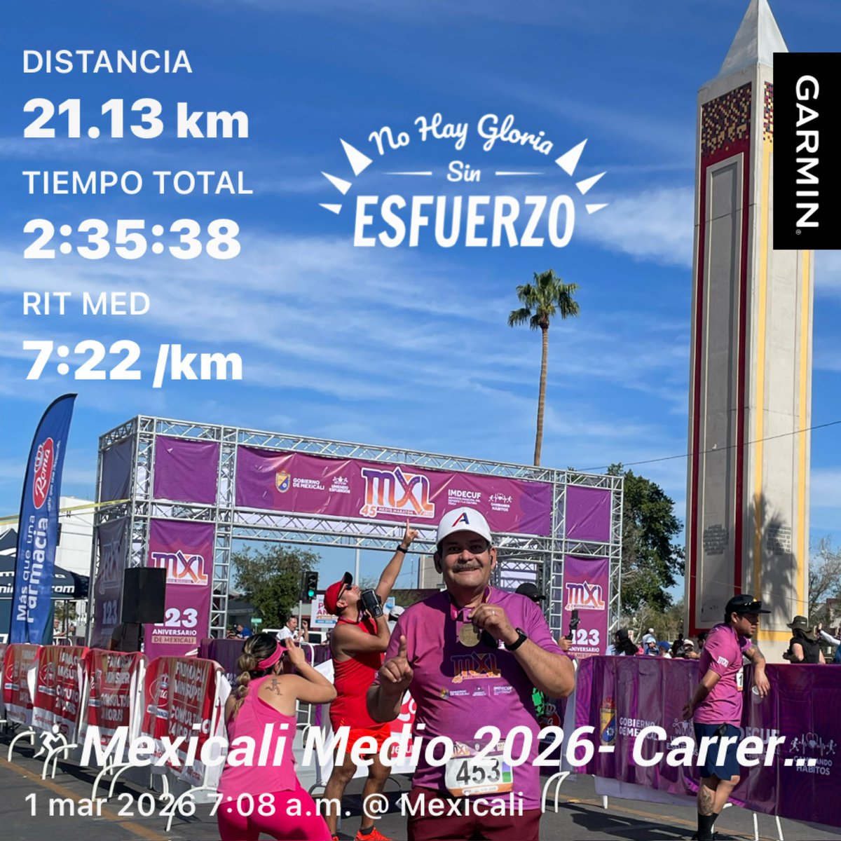 Buen día desde Mexicali. Cumpliendo con el Medio 2026!!🏃Ánimo!!🤗