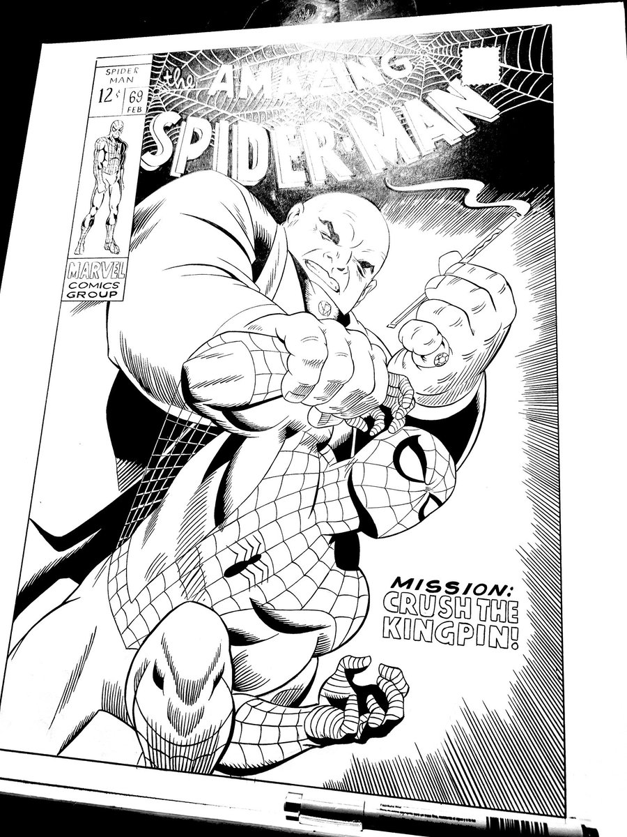 ASM #69 cover recreation after Romita ✍🏼14x17 pen and brush on bristol 🕷️🕸️ available $100 shipped etsy.com/shop/ComicBook…