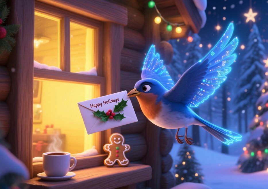 readyToRumbler's tweet photo. @DataHaven_xyz A holiday delivery from Blu! Blu zips through snow-lined streets, balancing three gift-wrapped deliveries, as carolers hum and shop windows glow, spreading holiday cheer one package at a time.
@DataHaven_xyz https://t.co/dYj3WVAZ7J