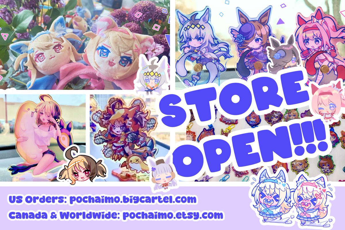 [RTs appreciated 🫶]

My 🛒 is now open! Finally the FWMC headbands are being released online! 👀 

We got umas, vtubers and gacha games galore!