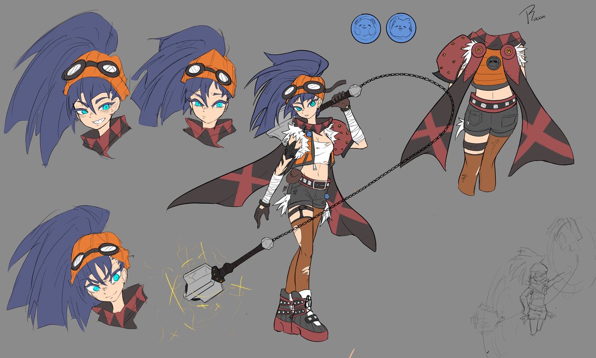 Pokatsuna's tweet photo. Here is 3 zzz Oc’s I had designed last month. They’re a faction of Hollow raiders led by Guri. There’s 2 more faction members but I couldn’t finish them in time for the deadline I gave myself. Maybe I’ll finish it later. #zzzoc #zzzero https://t.co/P9MO9wthPE