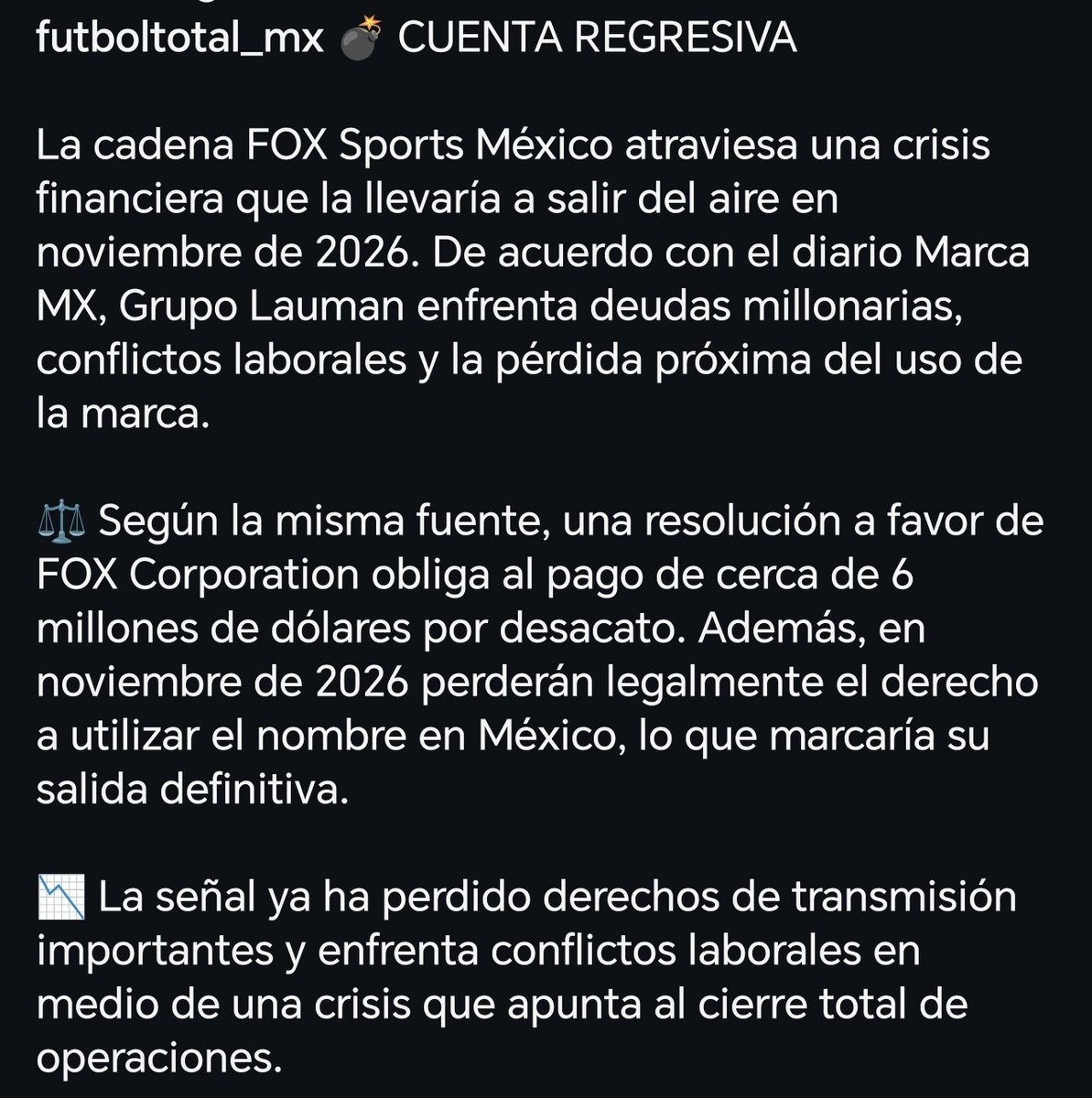 Como es eso que FOX viene a destronar a FUTV si desde México dan nota de problemas económicos de la compañía. Seguimos.....😎🤣