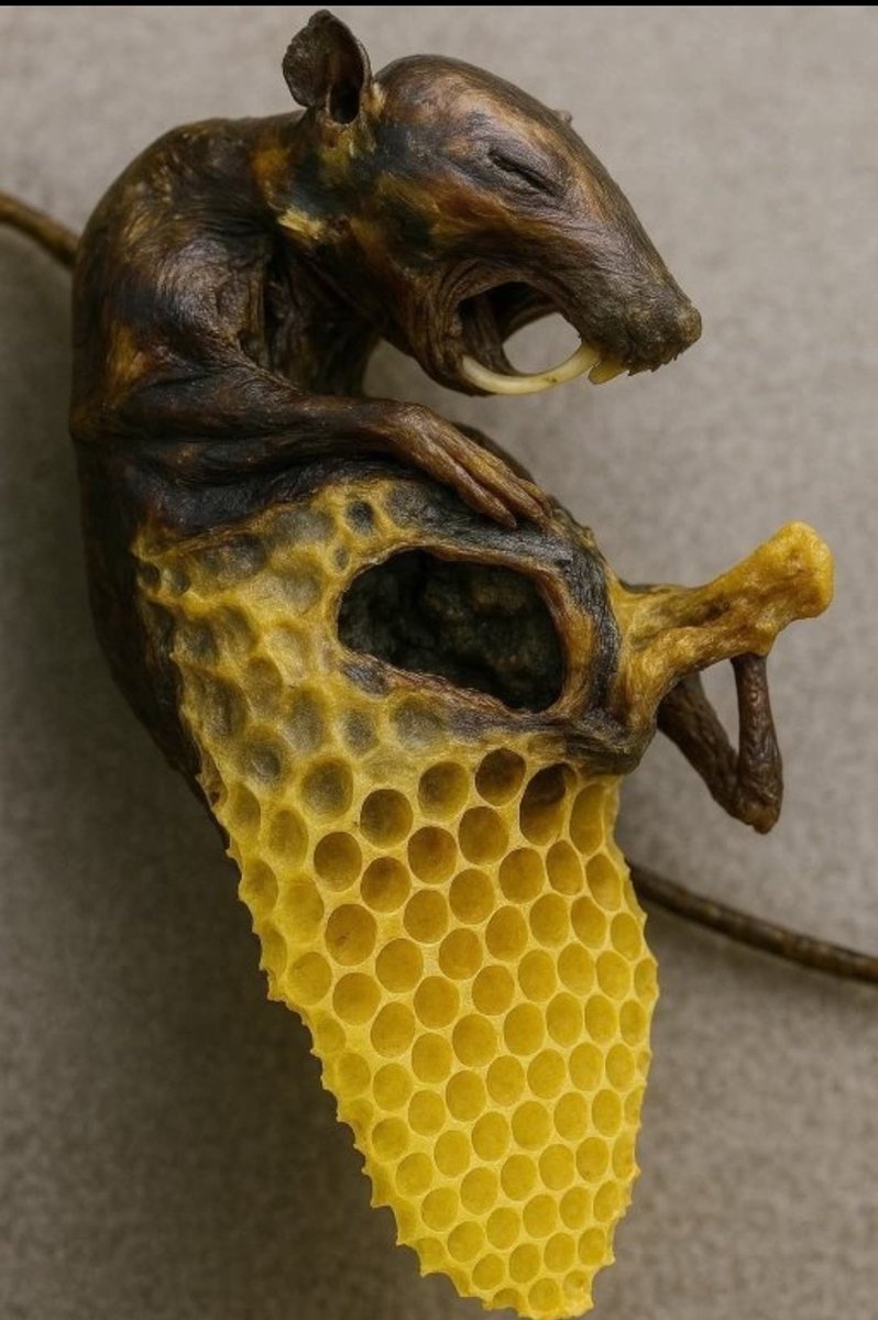 Naija_farmers's tweet photo. Sometimes a mouse can enter the beehive, attracted by the warmth and the smell of honey. The bees react immediately, defending their nest. They attack the intruder together until it stops moving. However, a problem arises that cannot be solved with force: the dead body is too large to be carried out. If left there, it would begin to rot and could put the entire colony at risk. The bees have their own method to deal with it.

They cover the body layer by layer with propolis, a substance collected from tree resins and enriched with enzymes produced by the bees themselves. Propolis has antibacterial, antifungal, and preservative properties. It isolates the intruder’s body, preventing odors and decomposition, protecting the inside of the hive from diseases.

This is one of the most extraordinary examples of hygiene in the insect world. The impossibility of removing the danger does not mean giving up: the bees simply neutralize it, maintaining order and balance within the hive.

@akinwale_cfi @adekunleGOLD @Millishield01 @woye1