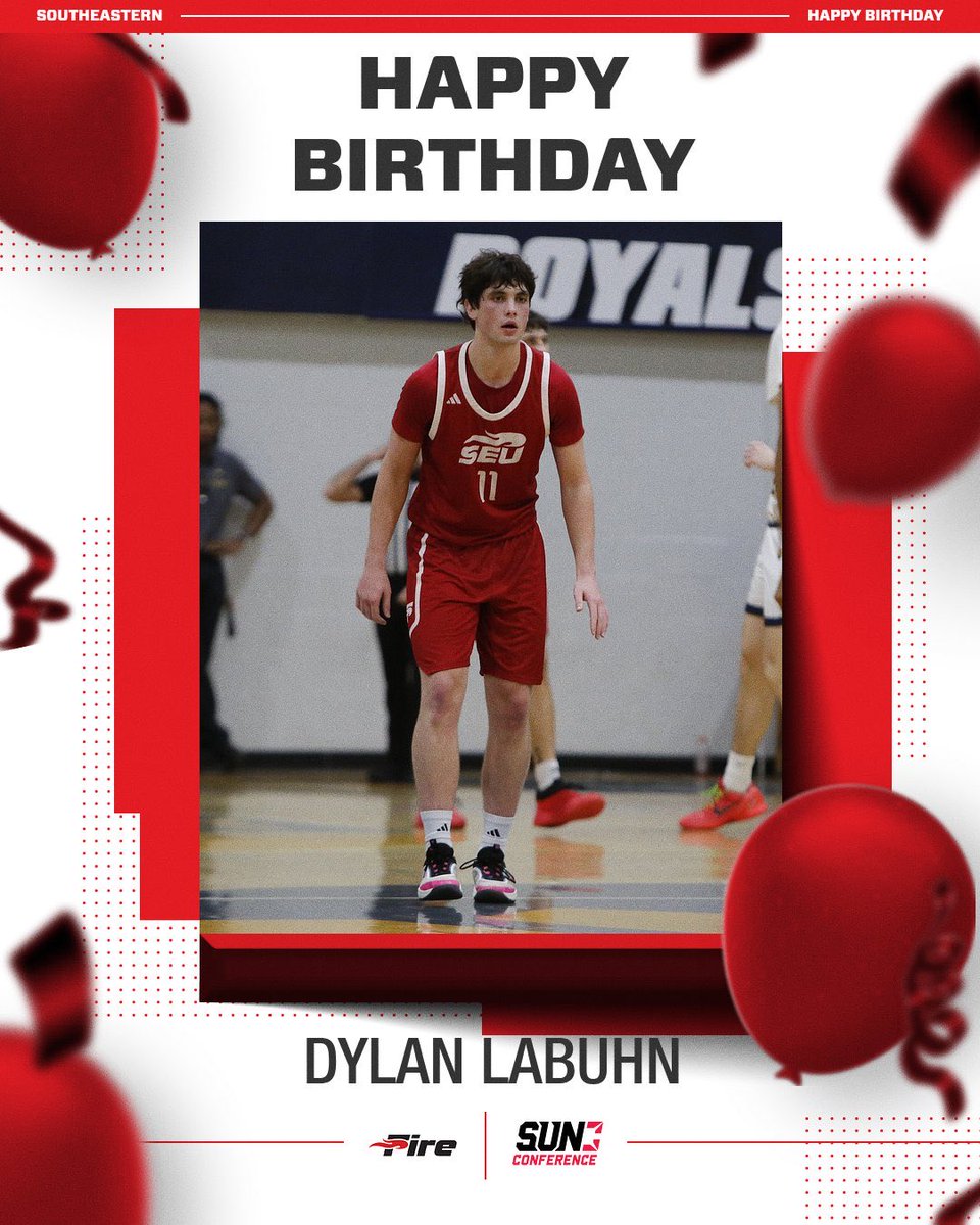 SEUFireMBB's tweet photo. Happy birthday to our guy Dyl! Thankful for the energy he brings every day!🔥🥳🎈🎊

#LiveLast https://t.co/kT2OSH9Keu