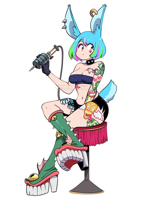 I LOVE drawing monster themed platform boots on characters