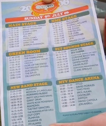 The lineup for day 2 of OXEGEN music festival in Punchestown, #Ireland in 2006! <a href="/TheWho/">The Who</a> headlined night 1 and #RHCP headlined night 2, great festival shame it disappeared