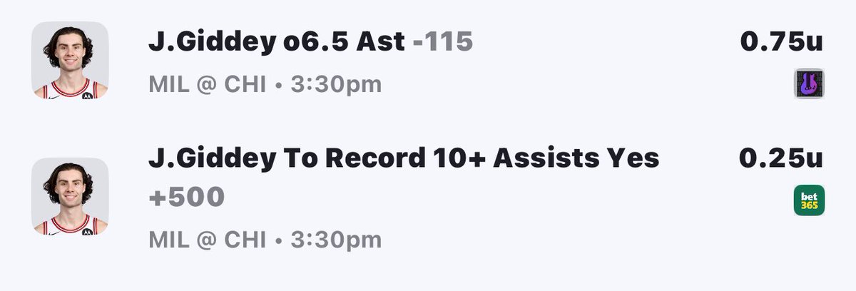 bizzy_bets's tweet photo. NBA PLAY OF THE DAY 📊

Josh Giddey AST over 6.5 &amp; 9.5 ⛹️‍♂️

#NBAonABC #NBAX #draftkings #Hardrockbet https://t.co/tJKvRMo7xM