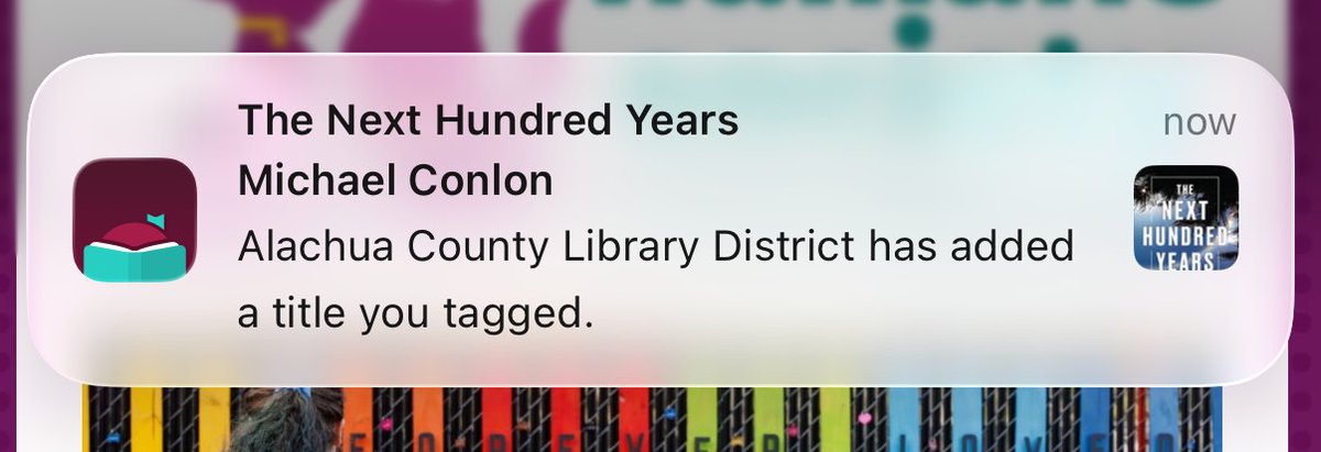 mconlon17's tweet photo. A shout out to the Alachua COunty Library District for adding my book, The Next Hundred Years, to Libby, their eBook platform. https://t.co/bKI4g8VHuP