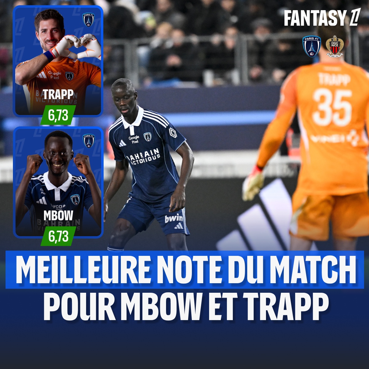 FantasyLigue1's tweet photo. Lorient toujours invaincu ! Doublé pour Bamba Dieng 🔥 #FCLAJA
Chardonnet, passeur décisif pour Ajorque à 10 contre 11 obtient la meilleure note de ce #FCMSB29 ⚡️
Ngoy encore buteur de dernière minute ⏱️ #LOSCFCN
Trapp et Mbow obtiennent la meilleure note de ce #PFCOGCN 🤝