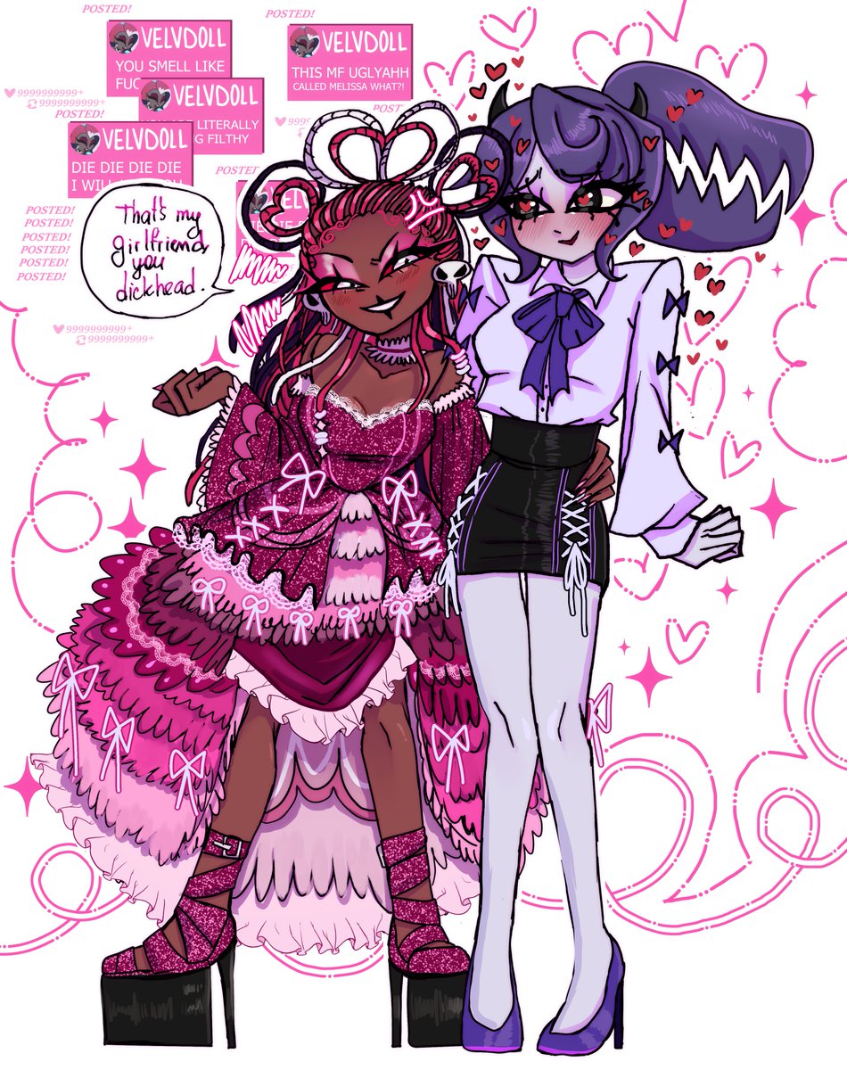 gukkichi's tweet photo. melissa and velvette <3 #hazbinhotel i will call this ship #fashionheart https://t.co/AHTM0QNNPa