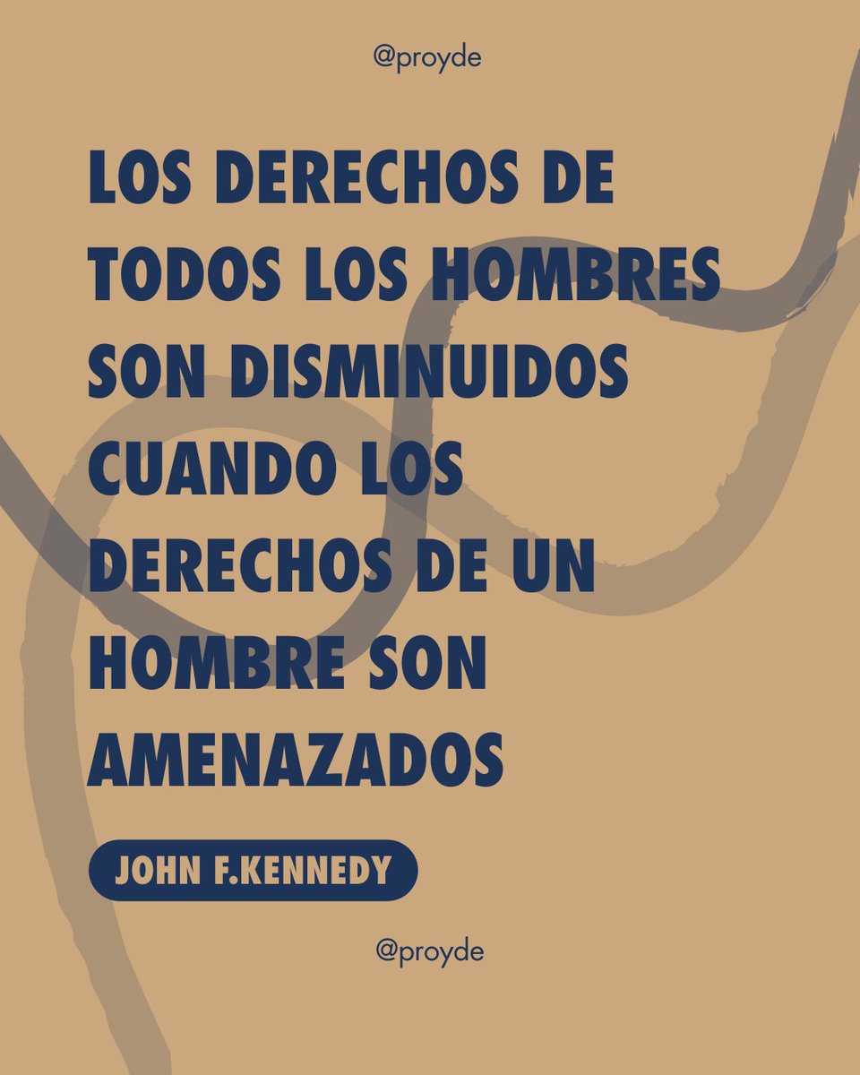 PROYDEMADRID's tweet photo. 🚨 “Los derechos de todos los hombres son disminuidos cuando los derechos de un hombre son amenazados” — John F. Kennedy
Defender los derechos de una persona es defendernos como humanidad. En Proyde trabajamos para que nadie quede atrás. https://t.co/SDQqwsxevw