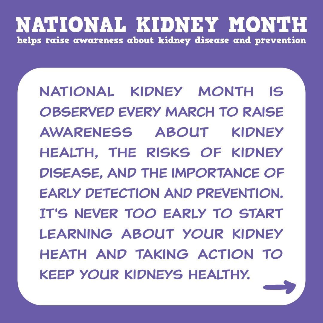 TheLivingBank's tweet photo. It's National Kidney Month! This is observed every March to raise awareness about kidney health, the risks of kidney disease, and what you can do to prevent it! Kidney disease is often preventable and manageable when caught early. Share this post to help raise awareness! https://t.co/Bn7kInwt7i
