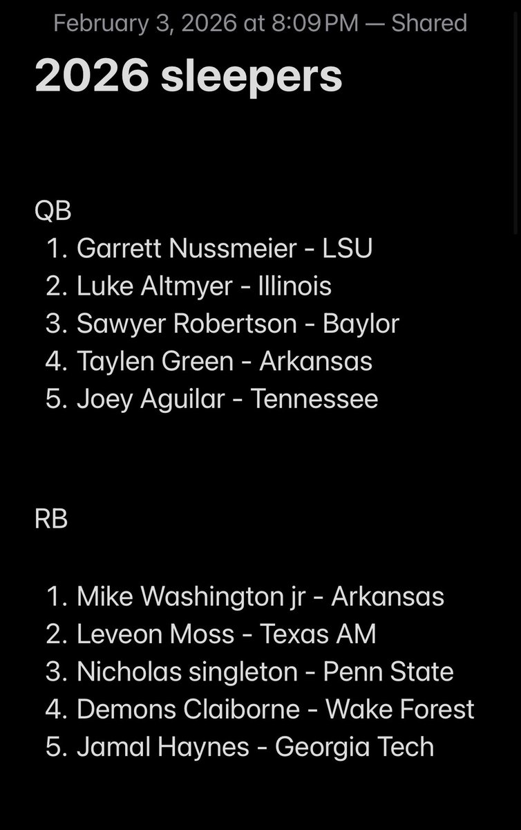 ThigpensEgo's tweet image. My sleepers I did in early February #IDontMiss #Combine #DraftSleepers