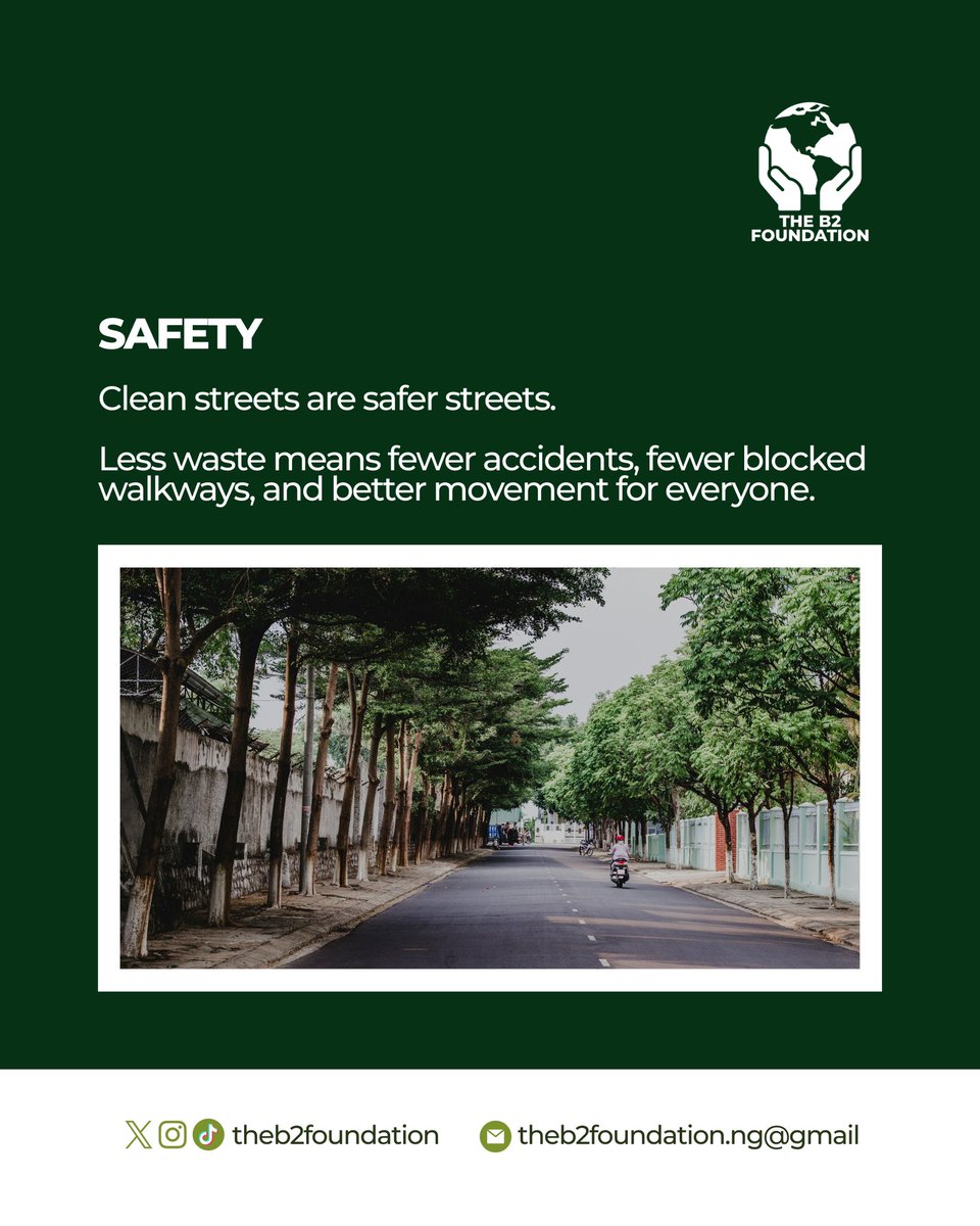 theb2foundation's tweet photo. Clean streets mean more than good looks, they support health, safety, and quality of life.
It starts with everyday choices!. 
#Cleaning #CleaningMatters #TheB2Foundation #ThinkOfYourHealth https://t.co/WKGVAgZv6v