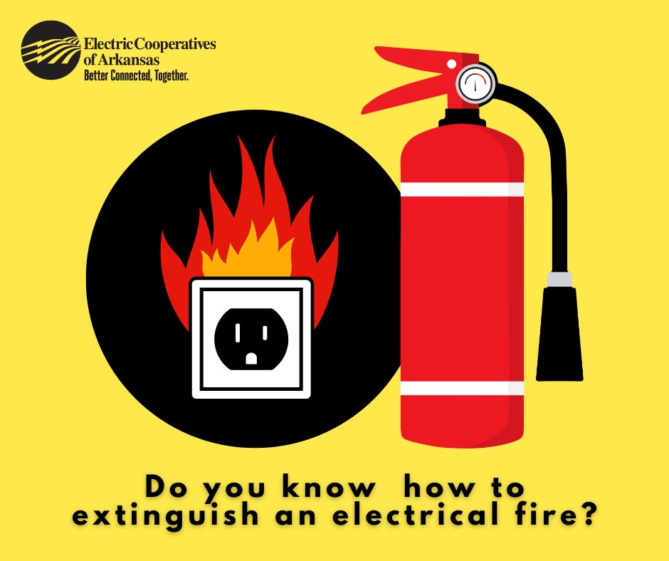 Water and electrical fires don't mix. Use a fire extinguisher and never use water on an electrical fire. Water is a natural conductor of electricity, meaning it can result in electrocution or enable the fire to spread. Learn more at: ready.gov/home-fires. via @readygov