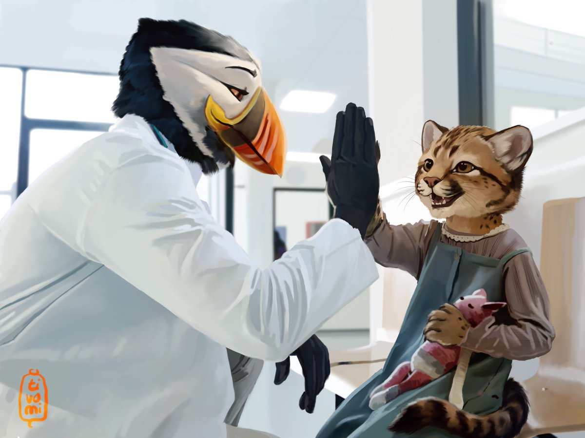 Tipainaulait's tweet photo. Puffin doctor !!!

Done on procreate, each one took me 7-8hours to finish. Credit to Viktor Cvetkovic and Halfpoint for the photo ref

#digitalart #furryartwork #furryartist #puffin https://t.co/JkwxMNDZTB