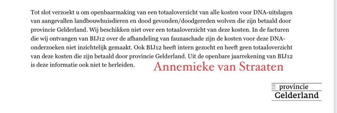 Er gaan miljoenen euro’s naar het wolvendossier, maar <a href="/BIJ12nl/">BIJ12</a> <a href="/IPO_Provincies/">IPO</a> <a href="/provgelderland/">Provincie Gelderland</a> en andere provincies kunnen totaalbedragen en overzichten niet inzichtelijk maken.🙈🤡Onbegrijpelijk! #wolf