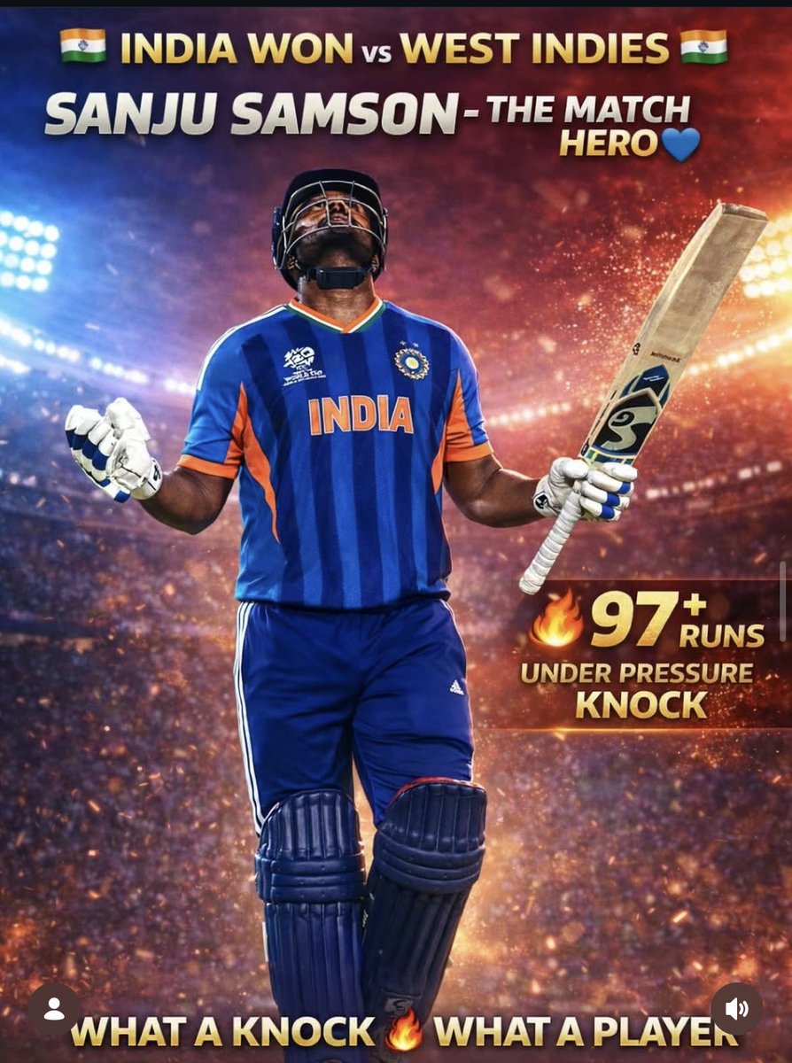 One ❤️ for Sanju 

#SanjuSamson #INDIAVsWI #India