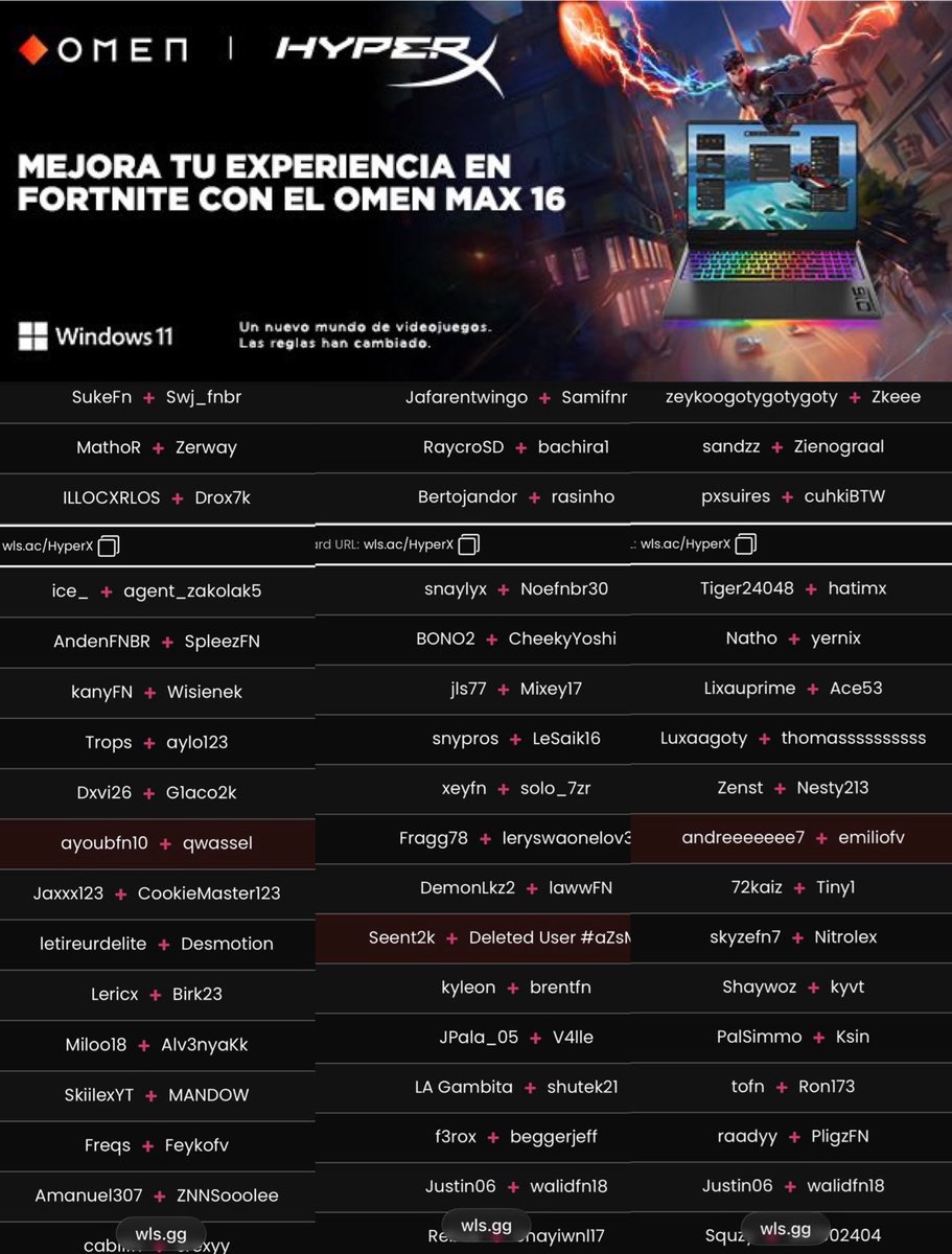 mamachorii's tweet image. 🏆ENHORABUENA A TODOS🏆

Ya tenemos a los dúos participantes en la primera #HyperX Series!

✨Mañana la Gran final

Pero no te des por vencido porque tenemos más y muchos más premios 🤑

APÚNTATE ➡️➡️ wls.ac/HyperX_2

by @OMENbyHP_es #OMEN