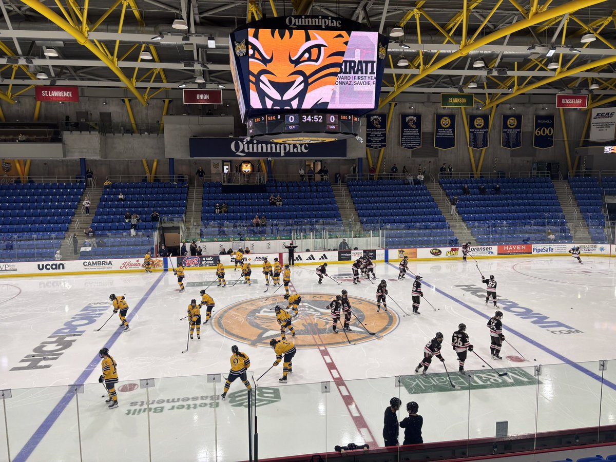 The <a href="/QU_WIH/">Quinnipiac Women's Ice Hockey</a> team will face off against <a href="/BrownU_WHockey/">Brown Women's Hockey</a> in the third game of the ECAC Hockey Quarterfinals.

The winner of today’s game will move on to the Semifinals in Lake Placid, NY.

Puck drop is at 2 p.m. Follow along on my X account for updates.

<a href="/Q30Sports/">Q30 Sports</a> | #ECACHockey