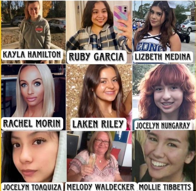 blackdeathheid's tweet image. Put a sock in it, Sen. "Sierra Frank" Schumer:

You are "devastated" at the deaths of three American servicemen who volunteered to go in harm's way to protect their country -- but YOU HAVE NEVER SAID ONE WORD about the deaths of these 👇American citizens murdered by the invaders