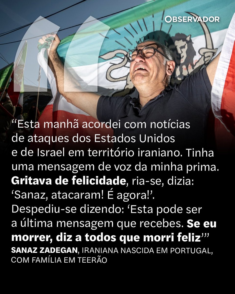 observadorpt's tweet photo. "Todos os dias a minha prima me perguntava: “Sanaz, porque é que ainda não atacaram? Porque é que a comunidade internacional não nos acode? O que são estas negociações? Somos uma moeda de troca?”"  

Leia o artigo na íntegra através do link nos comentários⁠

(📸 Getty Images; EPA) ⁠
 
#Irão #MédioOriente #Mundo