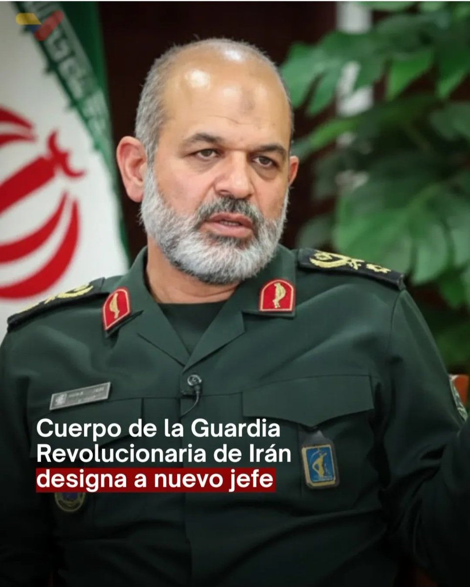 deiberjesus's tweet photo. El Cuerpo de la Guardia Nacional Islamica ha designado como nuevo comandante en jefe al general de division Ahmed Vahidi, luego de que el teniente general Mohammad Pakpour fuese asesinado en los ataques militares perpetrados contra el pais. #dubaiattack #Khamenei #Santapp https://t.co/ZvEAO1b7Ce