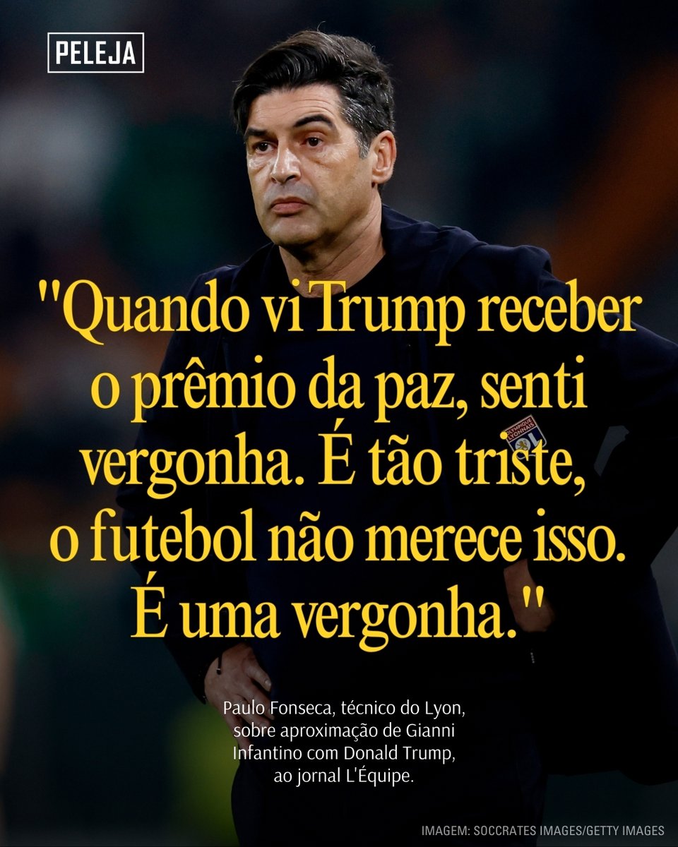 Paulo Fonseca, treinador do Lyon, não mediu palavras para criticar Gianni Infantino e Donald Trump em entrevista recente ao jornal “L’Equipe”. O português abordou vários temas, desde as recentes falas do presidente da Fifa sobre um possível recuo no banimento da Rússia de