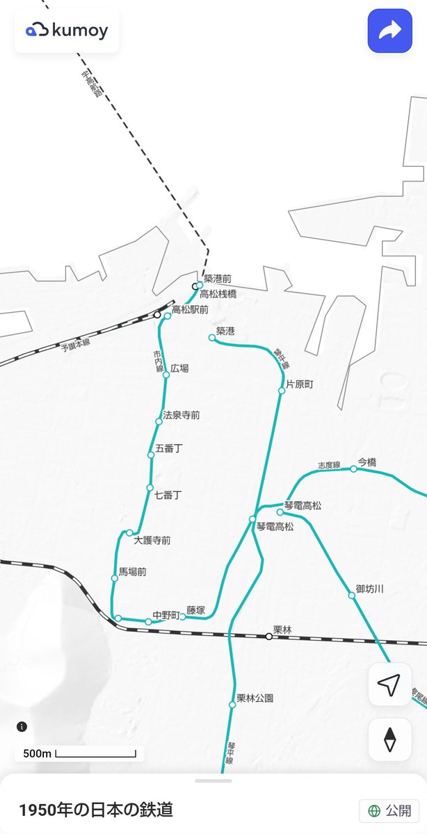 RT これ面白いなー かつて組まれていたことでんの多度津方面だったり