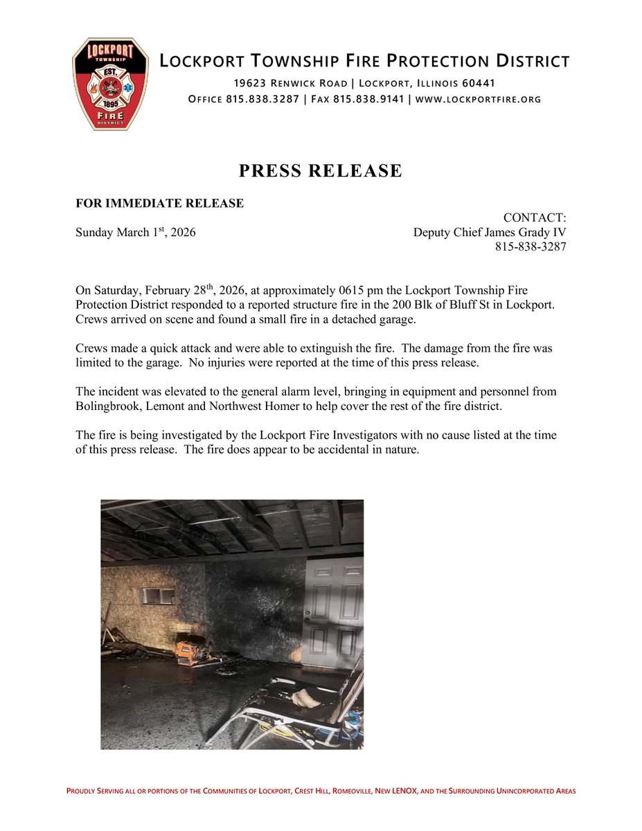 ***Press Release***
Please see the attached image for information on yesterday's #structurefire.