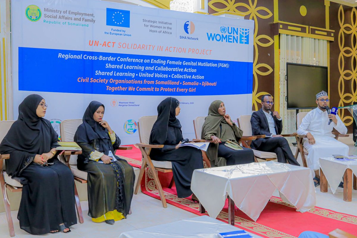 kalkalhuman's tweet photo. @Kalkalhuman was honored to join the Regional Cross-Border Conference on Ending FGM, bringing together CSOs from Somalia, Somaliland, and Djibouti to strengthen collaboration, share experiences, and advance collective action to protect every girl.
#EndFGM #GirlsRights #GenderEqua https://t.co/pXP1KD1qrd
