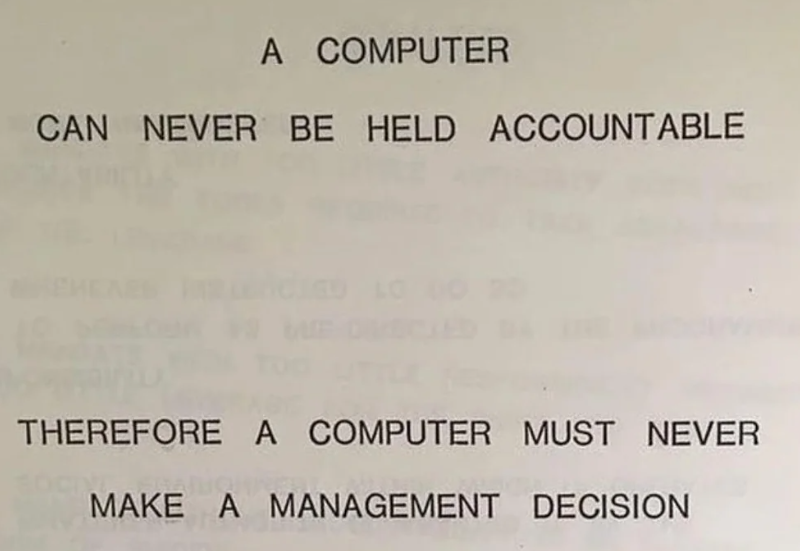 knowledge_old's tweet photo. @Mills_J3 @BowTiedPassport But imagine the potential blowback if 'X' response went terribly. "Well we gave it all of the data we had on hand and needed to act quickly!" --> "But no one thought to actually look at the data for themselves to confirm it?" Can't hold AI responsible. https://t.co/2K6t6tYMPf